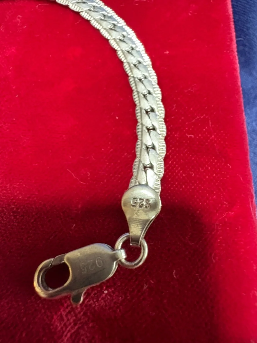 Bracelet 925 Sterling Silver Double Link Cuban Lobster Clasp 4.5 mm 7.5